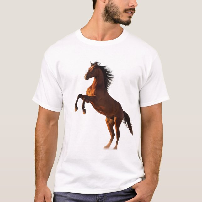 Camiseta Trabalho de arte de Cavalo de Criação Majestoso (Frente)