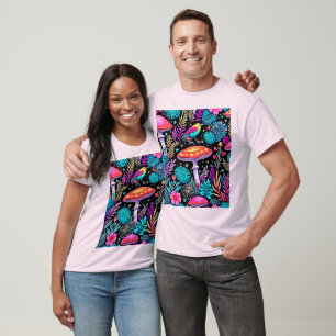 Camiseta Trabalho de arte de Cogumelo Florestal Encantado V