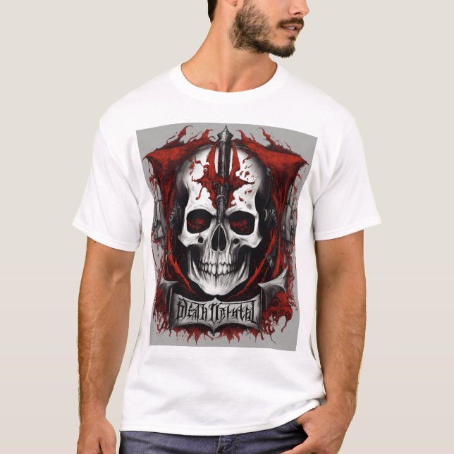 Camiseta Trabalho de arte de crânio tribal (Frente)