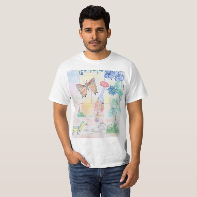 Camiseta Trabalho de arte de Crianças Personalizadas, brinq (Frente Completa)