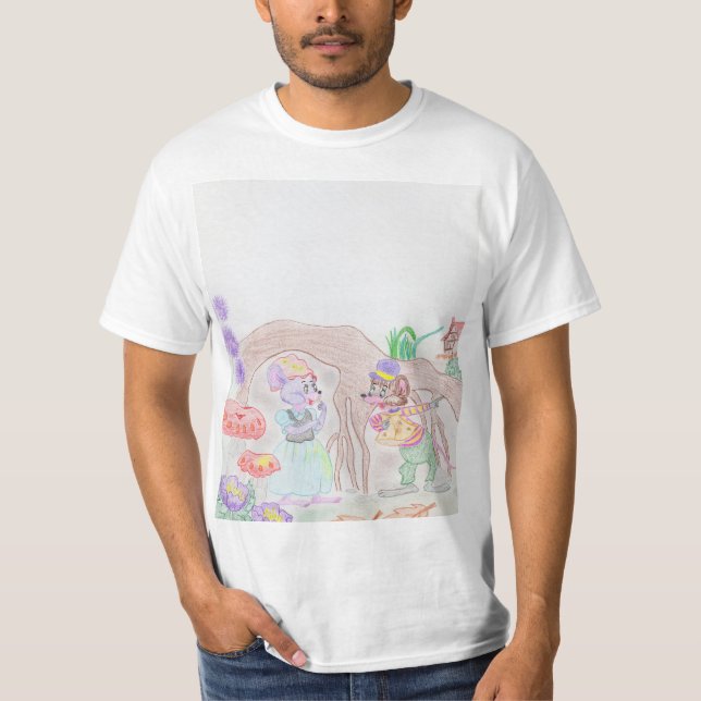 Camiseta Trabalho de arte de Crianças Personalizadas, dois  (Frente)