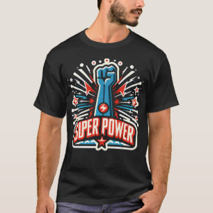 Camiseta Trabalho de arte de Estilo de Comédia Super Power