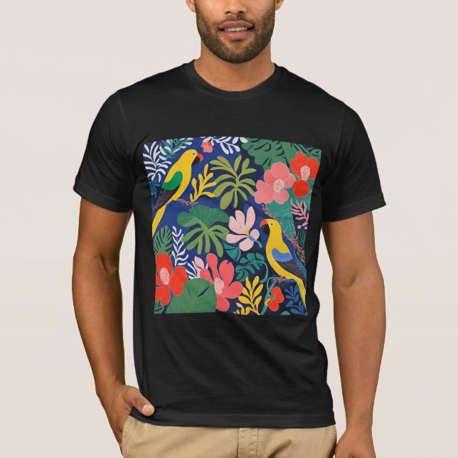 Camiseta Trabalho de arte de Expressão Moderna do Jardim Tr (Frente)