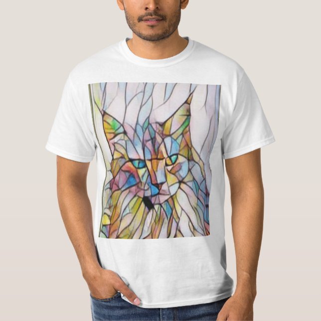 Camiseta Trabalho de arte de Gato Engraçado (Frente)