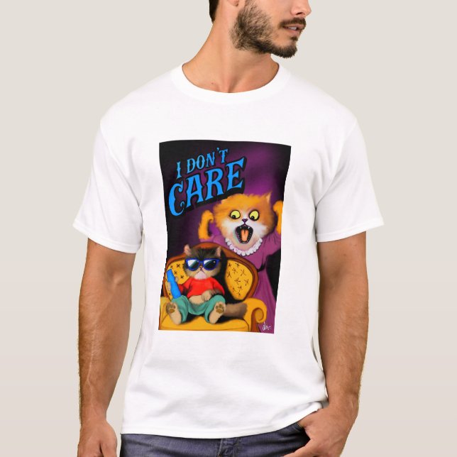 Camiseta Trabalho de arte de Gato Engraçado. (Frente)