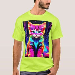 Camiseta Trabalho de arte de Gato Vibrante