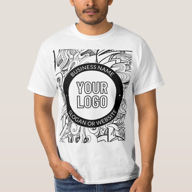 Camiseta Trabalho de arte de linha moderna e seu logotipo c (Frente)