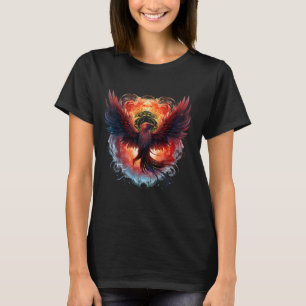 Camiseta Trabalho de arte de pássaro mítico Phoenix Rejuv d