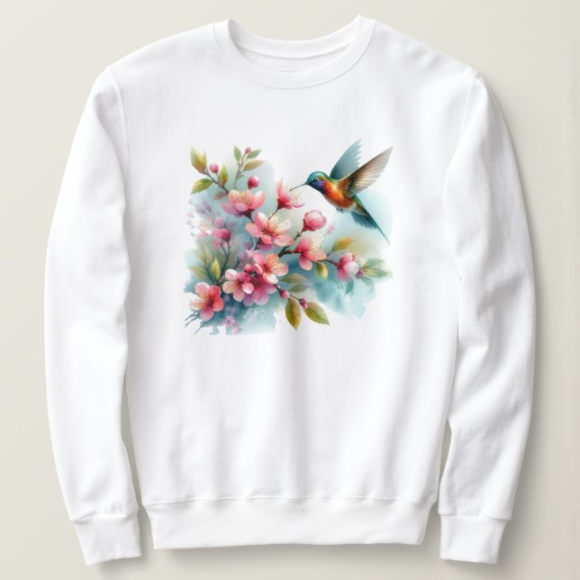 Camiseta Trabalho de arte de pássaro-primavera (Frente do Design)