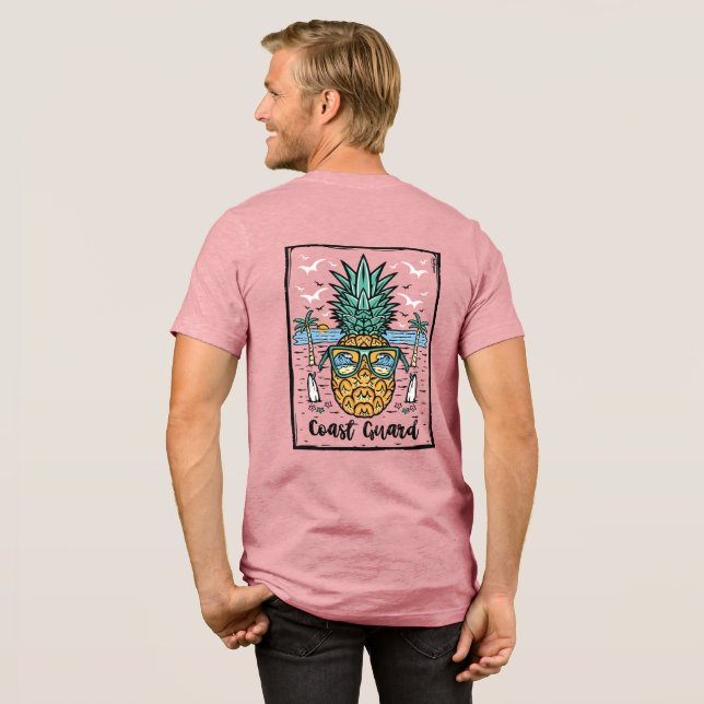 Camiseta Trabalho de arte de praia da Guarda de  da costa r (Voltar Cheio)