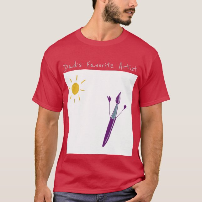 Camiseta Trabalho de arte de seu filho para Pai em uma cami (Frente)
