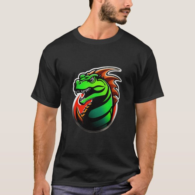 Camiseta Trabalho de arte do Dragão Verde Fierce (Frente)