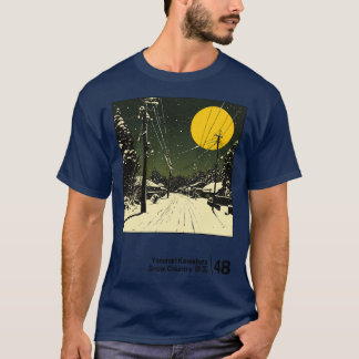 Camiseta Trabalho de arte do Estilo Mínimo Yasunari Kawabat