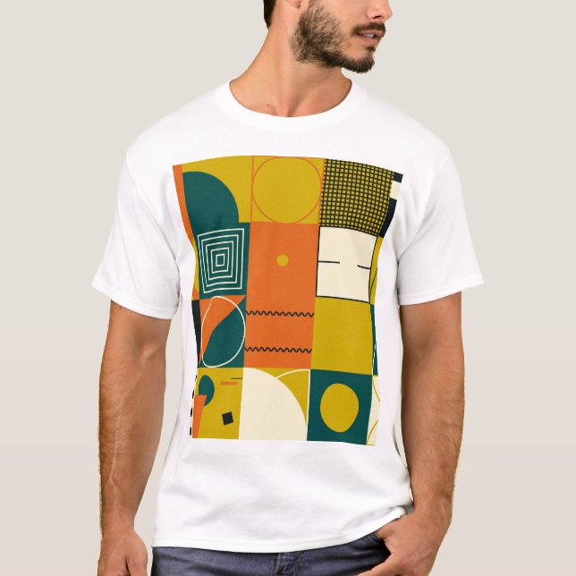 Camiseta Trabalho de arte geométrico: formas simples, desig (Frente)