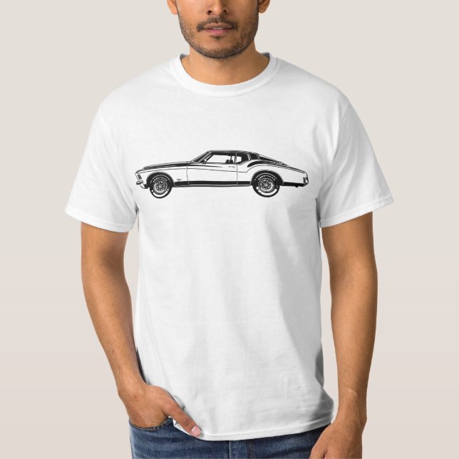 Camiseta Trabalho de arte Illustração Buick Riviera GS 1971 (Frente)