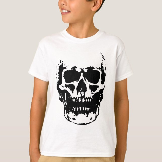 Camiseta Trabalho de arte Pop branco preto (Frente)