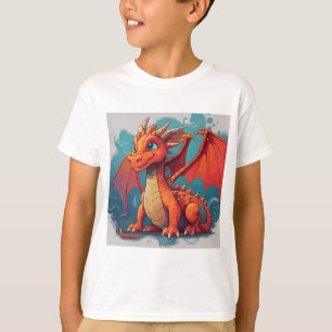 Camiseta Trabalho de arte vermelha do dragão