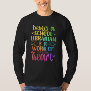 Camiseta Trabalho De Bibliotecas Escolares Do Coração 1