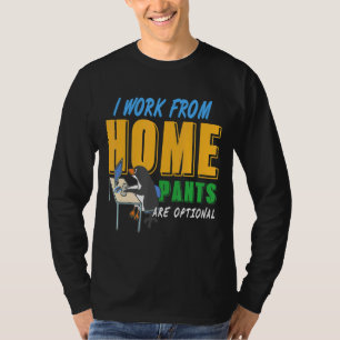 Camiseta Trabalho De Calças Domésticas É Opcional