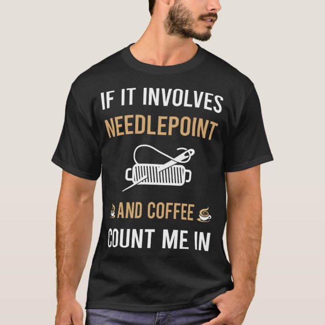 Camiseta Trabalho De Canvas De Café E Needpoint (Frente)