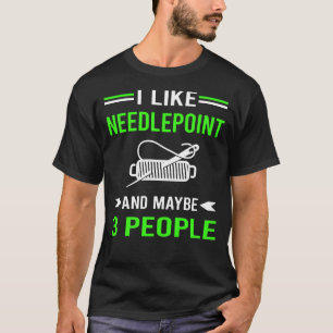 Camiseta Trabalho de Canvas do Needpoint Pessoas Verde 3