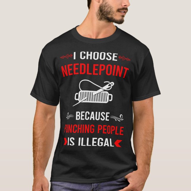 Camiseta Trabalho de Canvas do ponto de agulha (Frente)