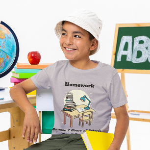 Camiseta Trabalho de casa: Porque sete horas de escola não
