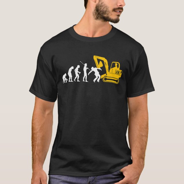 Camiseta Trabalho de Construção de Guia de Escavador de Con (Frente)