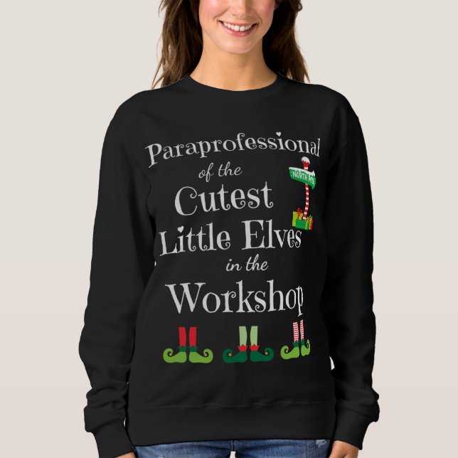 Camiseta Trabalho de Elfos de Natal para Professores Parapr (Frente)