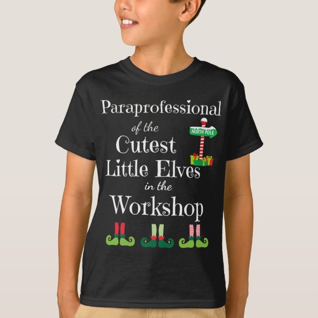 Camiseta Trabalho de Elfos de Natal para Professores Parapr (Frente)