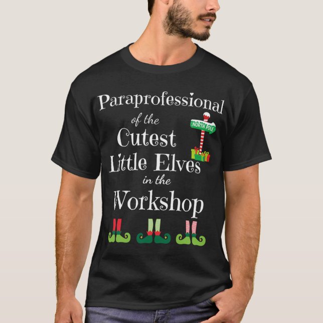 Camiseta Trabalho de Elfos de Natal para Professores Parapr (Frente)