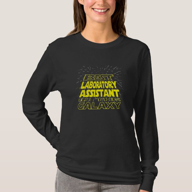 Camiseta Trabalho de Galáxia Legal Assistente de Laboratóri (Frente)