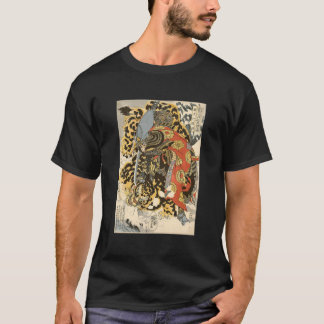 Camiseta Trabalho de General Samurai Japonês Lutando Contra