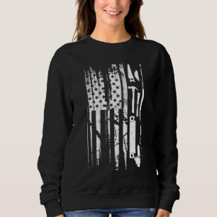 Camiseta Trabalho de madeira de carpinteiro na bandeira ame