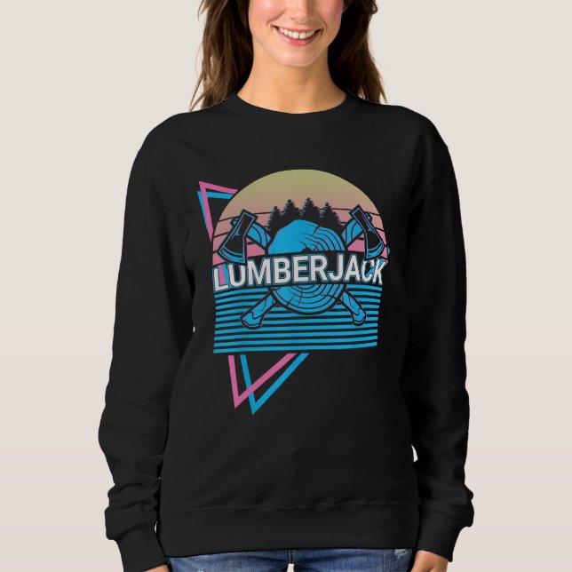 Camiseta Trabalho de Madeira Lenhador Retro (Frente)