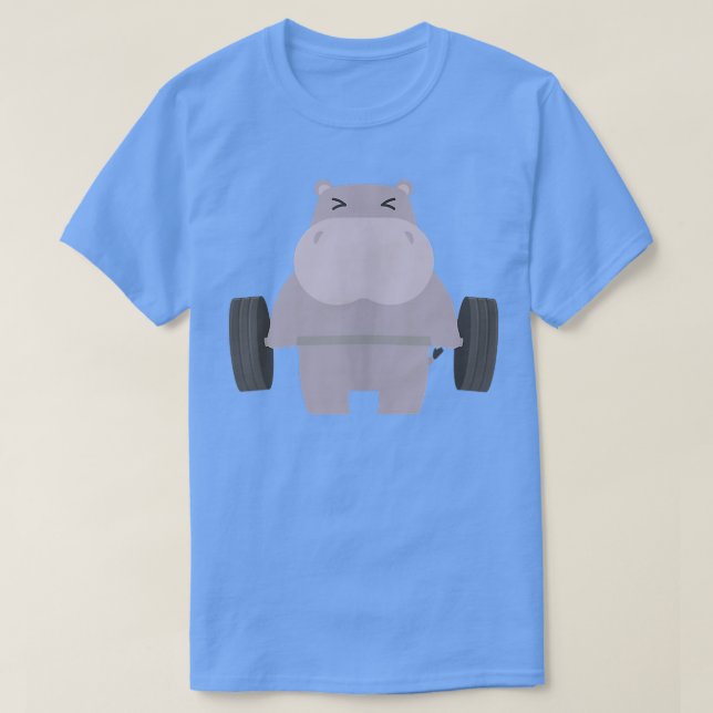 Camiseta Trabalho de Malhação de Elevação de Hippo (Frente do Design)