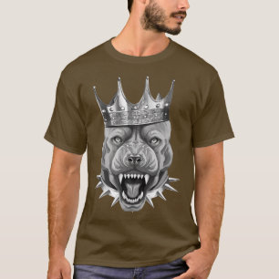 Camiseta Trabalho De Motivação Da Coroa Do Rei-Cabeça-De-Cã