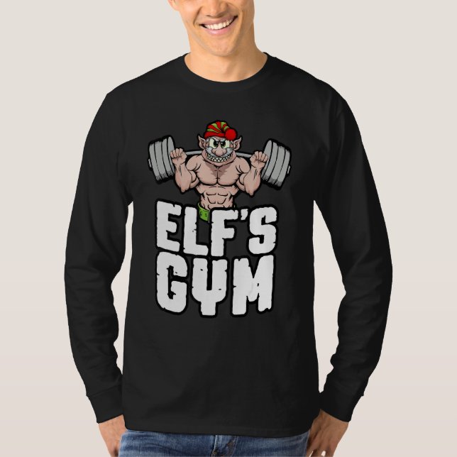 Camiseta Trabalho de Natal do ginásio do Elf no Dia da Pern (Frente)