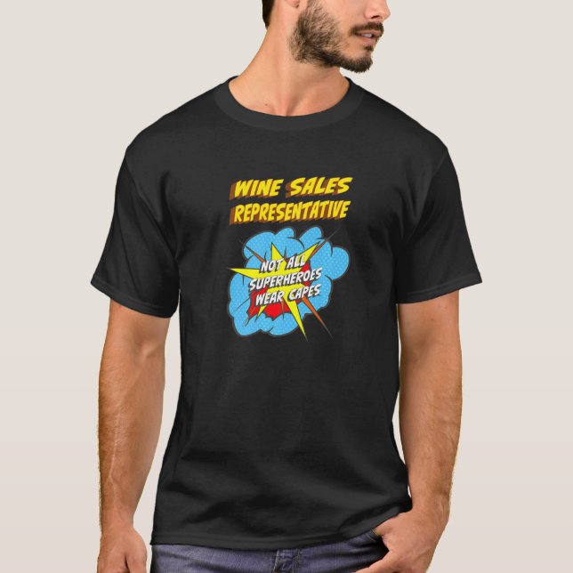 Camiseta Trabalho de Superherói Representante para Vendas d (Frente)