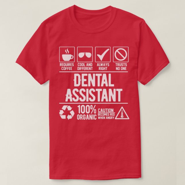 Camiseta Trabalho do Assistente de Dentação (Frente do Design)