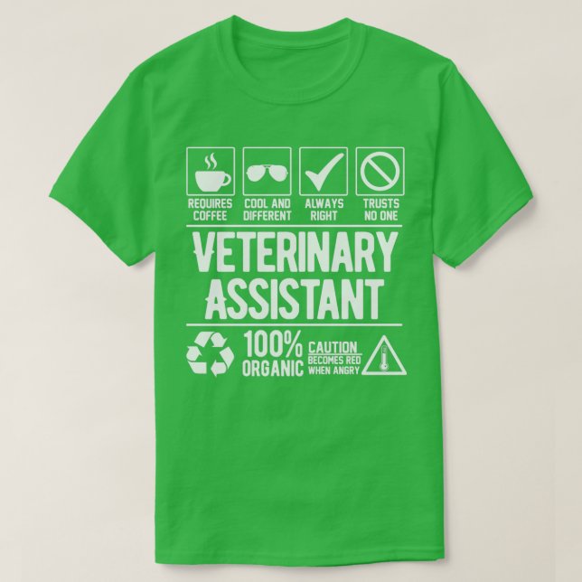 Camiseta Trabalho do Assistente Veterinário (Frente do Design)