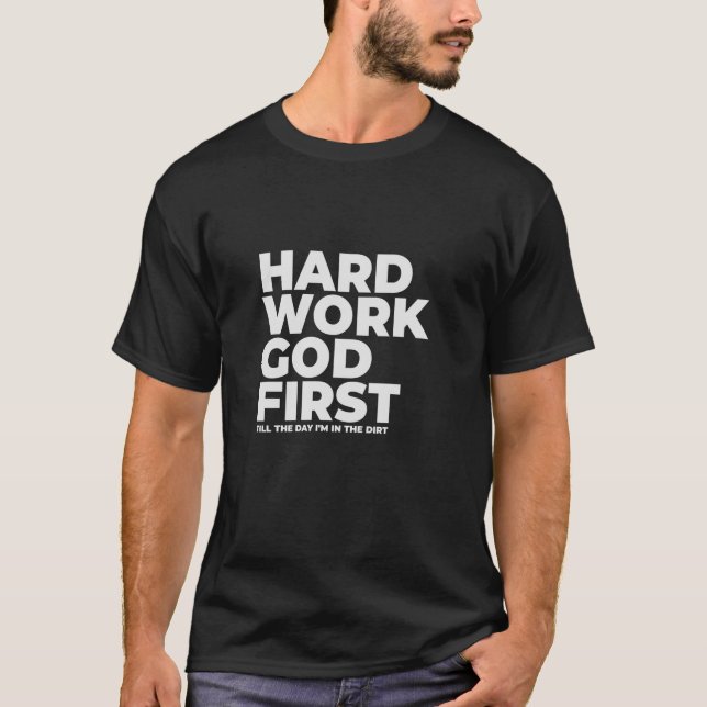 Camiseta Trabalho duro Primeiro Testemunha de Deus (Frente)