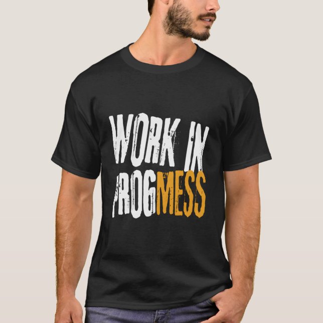 Camiseta Trabalho Em Andamento S Trabalhadores Grunge (Frente)