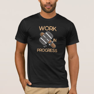 Camiseta Trabalho em Curso - Texto Editável