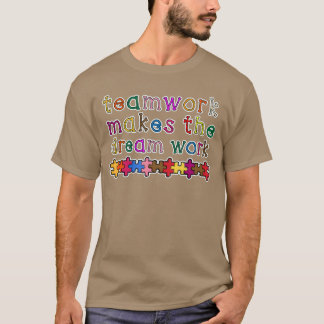 Camiseta Trabalho em Equipe Faz o Sonho Funcionar Puzzles C