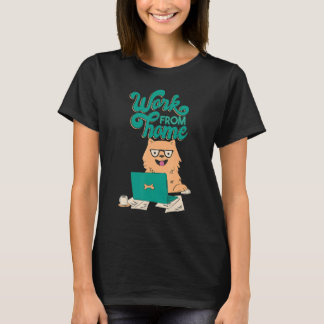 Camiseta trabalho freelancer cão café ratinho sorriso bonit