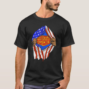 Camiseta Trabalho Herói do Designer de Super Currículo