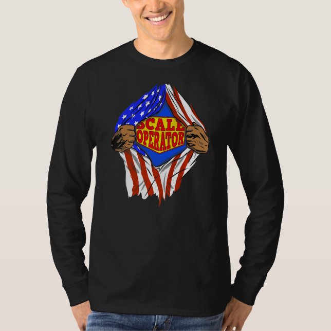 Camiseta Trabalho Herói do Operador Super-Escala (Frente)