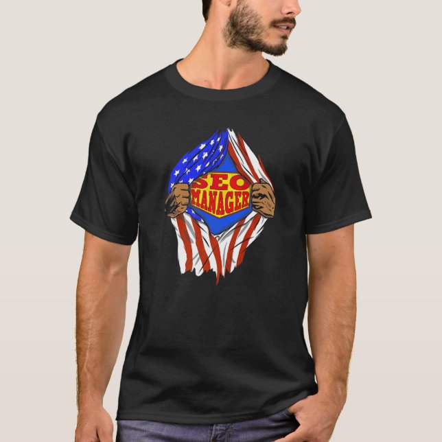Camiseta Trabalho Herói do Super Seo Manager (Frente)