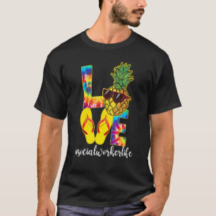 Camiseta Trabalho Social Adoro Abacaxi Verão Trabalhador So